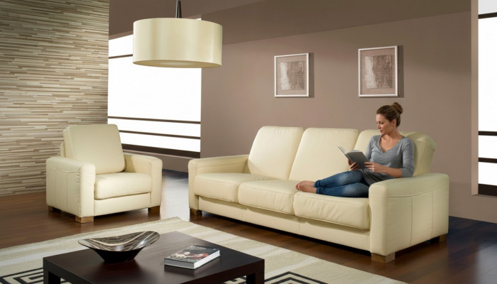 Canapé deux places Canapé classique en cuir Rembourrage de canapé Sofa 2 places en cuir
