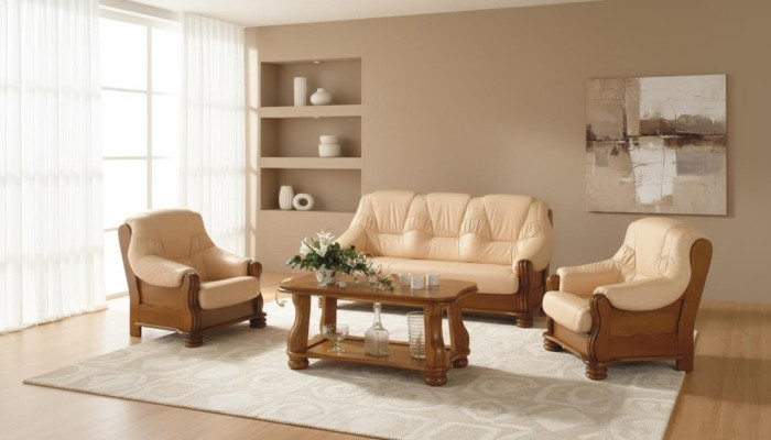 Ensemble de canapé en cuir pour hommes, canapé club, canapé, canapé, siège, 3 + 1 + 1 complet