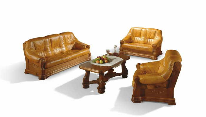 Meubles de salon classiques Ensemble de canapé Canapé en cuir Coussin de siège Canapé