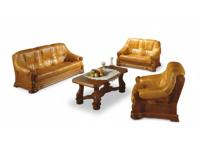 Ensemble de canapés classiques en bois 3+2 complet avec revêtement de siège - Ensemble de canapés