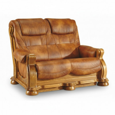 Canapé deux places Canapé classique en cuir Canapé rembourré Sofa Deux places en cuir