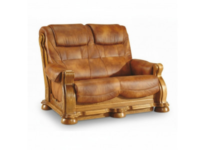 Canapé deux places Canapé classique en cuir Canapé rembourré Sofa Deux places en cuir