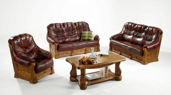 Canapé 2 places en cuir classique Sofas Rembourrés Canapé Deux places en cuir
