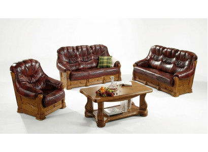 Canapé 2 places en cuir classique Sofas Rembourrés Canapé Deux places en cuir