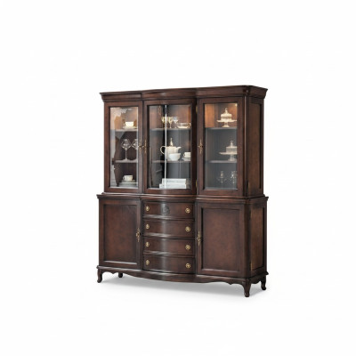 Armoire murale Buffet noble en bois de style baroque Armoire de vitrine Armoire neuve