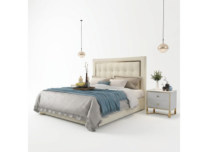 Design de literie de chambre Luxe Double Hôtel Lits Mariage 180x200cm Chambre à coucher en métal