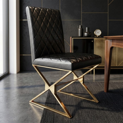 Ensemble de chaises de designer 4x chaises Suite Lehn Rembourrage Ensemble de salle à manger Cuir