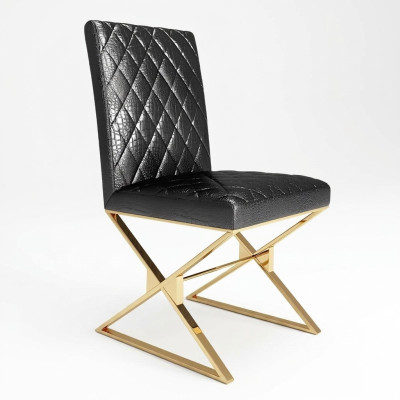 Chaise 1x Chaises de salle à manger Club Chaises Fauteuil Fauteuil métallique Lounge Designer neuf