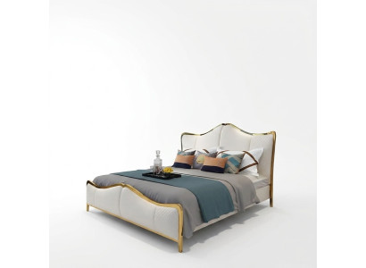 Conception de literie de lit luxueux de mariage de lits d'hôtel doubles 180x200cm cuir de chambre de sommeil