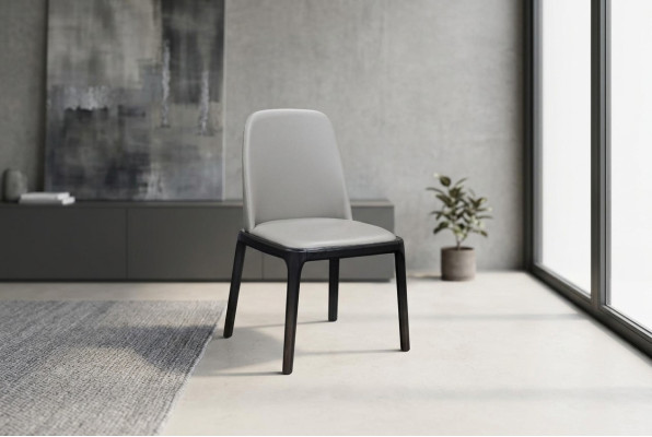 Chaise 1x Chaise Rembourrée Salle à Manger Fauteuil Lounge Club Textile Cuir TV Tissu