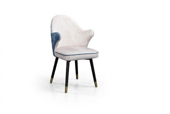 Chaise 1x Salle à manger Fauteuil Siège de salon TV Club Textile Siège en cuir