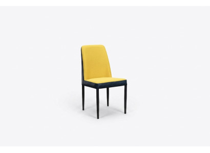 Chaise 1x Chaise de Salle à Manger Fauteuil Fauteuil TV Salon Club Cuir Textile Jaune