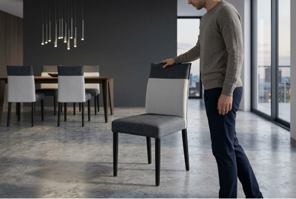 Chaise 1x Salle à manger Chaise rembourrée Fauteuil TV Salon Cuir Textile Siège Club