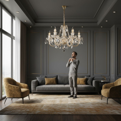 Couvercle de lampe de lustre en couronne en cristal classique luminaires