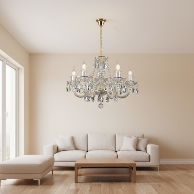 Couvercle de lampe de lustre en couronne en cristal classique luminaires