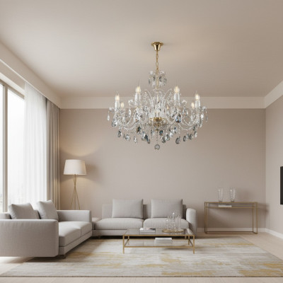Lustre de lustre Kron Plafonnier Lampes en cristal Éclairage suspendu