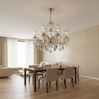 Lustre classique plafonnier lampe lumières Bohême cristal éclairage nouveau