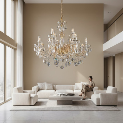 Lustre classique à plafonnier lampe luminaire Bohème éclairage cristal neuf