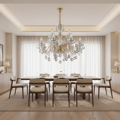 Lustre classique à plafonnier lampe luminaire Bohème éclairage cristal neuf