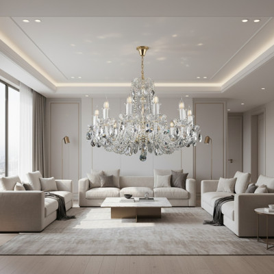 Chandelier Bougeoir Lampe de plafond Lampes en cristal Éclairage Lampe de Bohême