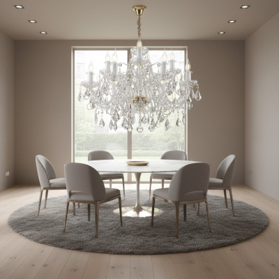 Plafonnier classique en cristal lumineux nouvelle lampe chandelier de Bohême