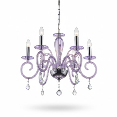 Bohême Lustre Moderne Plafonnier Lustre Cristal Mauve Lampe