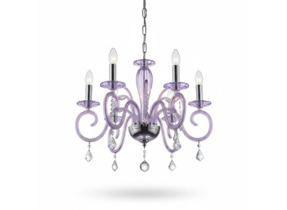 Bohême Lustre Moderne Plafonnier Lustre Cristal Mauve Lampe