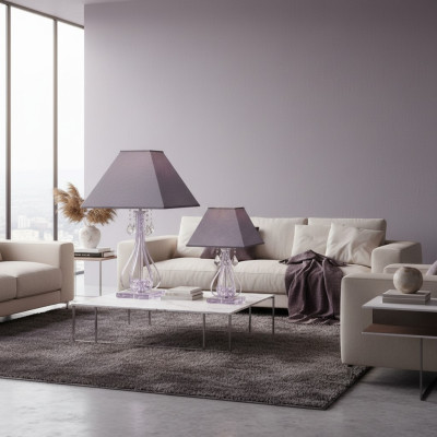 Luminaire Lampe de table en cristal Pied Elite Bohême Table de chevet neuve Bureau