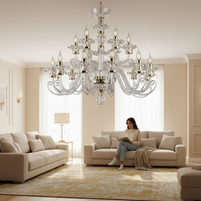 Bohème Moderne Lumière Plafonniers Lustre Cristal Lampe Or Lustre