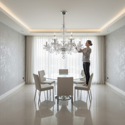 Lustre en cristal de Bohême Lampe Suspension Bougeoir Applique lustre Bougeoir