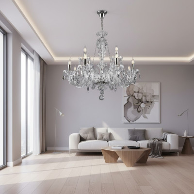 Lustre en cristal de Bohême Lampe Suspension Bougeoir Applique lustre Bougeoir
