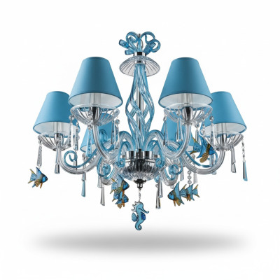 Bohemia Lustre Moderne Plafonnier Lustre Cristal Bleu Lampe