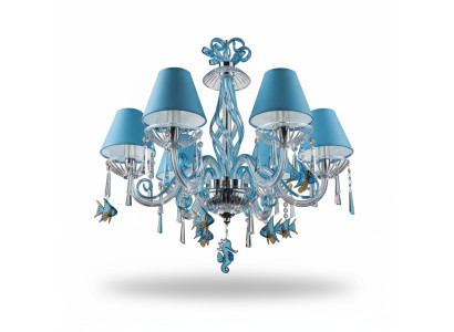 Bohemia Lustre Moderne Plafonnier Lustre Cristal Bleu Lampe