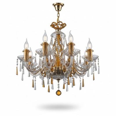 Lustre design en plaqué or Lustres Plafonnier Luminaires en cristal