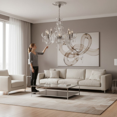 Bohemia Moderne Lampe Plafond Lampe Lustre Lampe Cristal Suspension Or