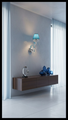 Bois de Bohême Applique murale bleu Lustre Lampe Lampe Monde Applique murale Lampes