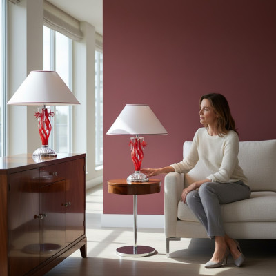 Lampes de table rouges Lampada da tavolo Lampade Cristallo Moderne