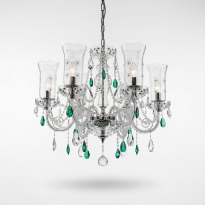 Conception Lustre de Bohême Plafond Lumières Luminaires en Cristal Bleu