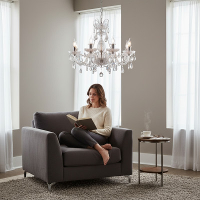 Lustre en cristal Lumière de plafond lampe suspendue lumière Ampoule de Bohême