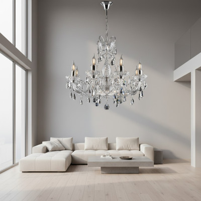 Lustre en cristal Lumière de plafond lampe suspendue lumière Ampoule de Bohême