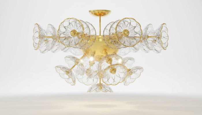 Lustre design Bohème lampe or cristal lampe luminaires plafond