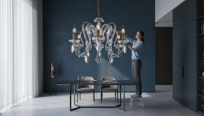 Lustre en cristal lumière suspendue Plafonnier Bohème de Lampe
