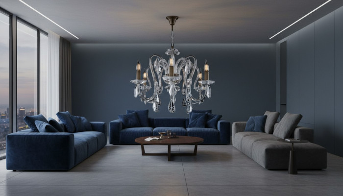 Lustre en cristal lumière suspendue Plafonnier Bohème de Lampe