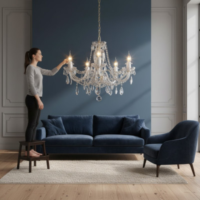 Lustre en cristal bohemia lampe suspendue luminaire.