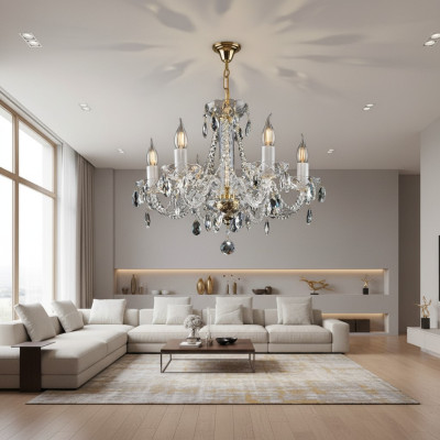 XXL Grand Lustre d'hôtel SAll s Lampes Couverture en Cristal Lumières Couronne Lampe