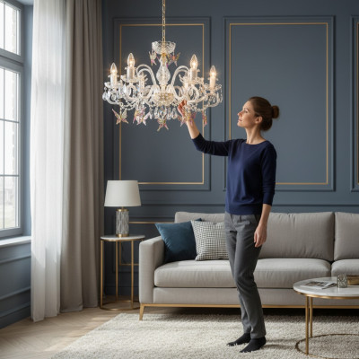 Lustre de design Bohême or lampe en cristal lampes luminaires plafonnier.