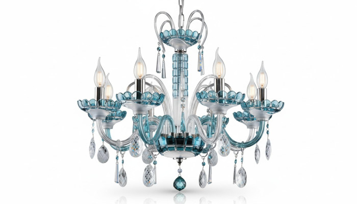 Lustre en cristal, abat-jour de lampe, plafond de Bohême