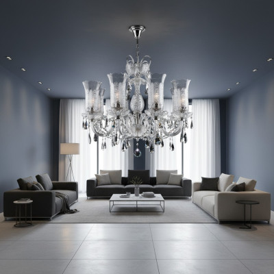 Lustre en cristal de Bohême Lampe Plafonnier Abat-jour de lampe Fixtures