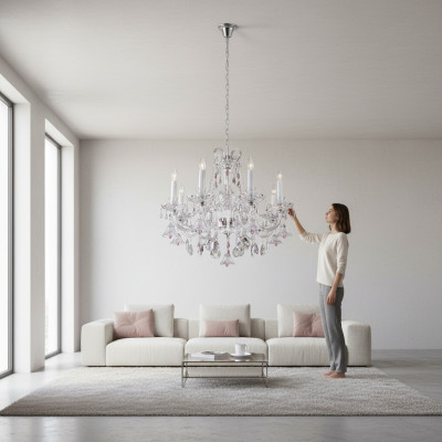 Lustre en cristal Suspension Lampe Plafonnier Bohême