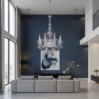 Lustre en cristal Suspension Lampe Plafonnier Bohême